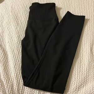 ribbed studio leggings black size small